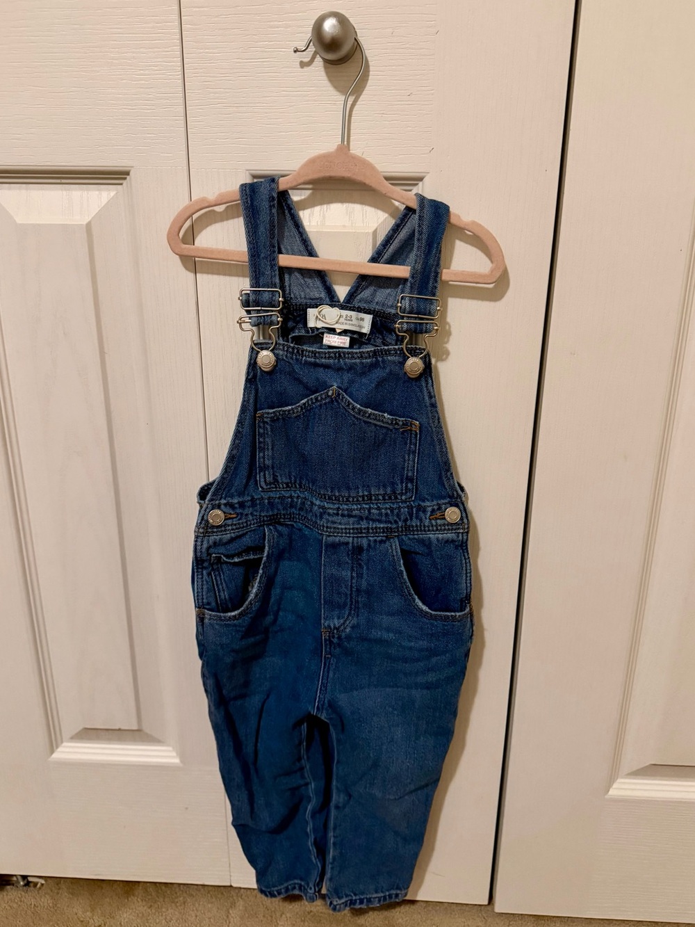 Zara Kids Blue Denim Overalls with Pocket Detail